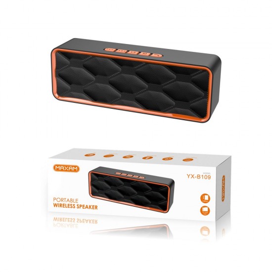 YX-B109 Naranja 5w*2/mega bass altavoz inalámbrico YX-B109 Naranja 5w*2/mega bass altavoz inalámbrico
