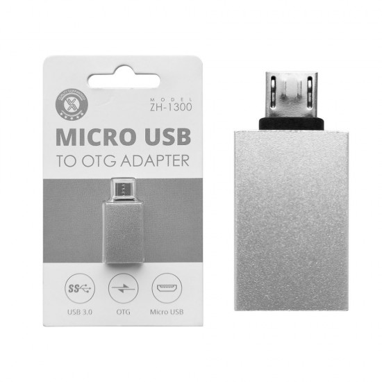 ZH-1300 Plateado u3.0 micro USB adaptador OTG