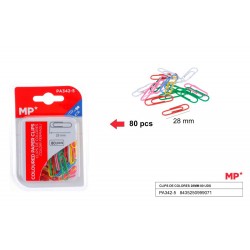 Clips de colores 28mm 80 uds