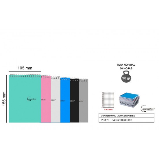 Bloc pp octavo 50h cuadro