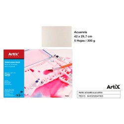 Papel acuarela 5hojas a3 42cm*29.7cm