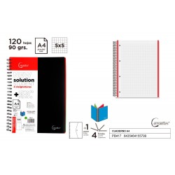 Cuaderno a4 120h y 4 tapas