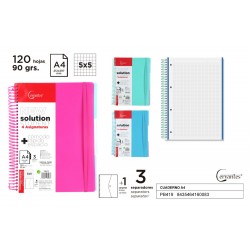 Cuaderno a4 120h y 3 separadores