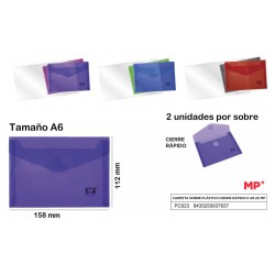 Carpeta sobre plástico cierre rápido h a6 2u