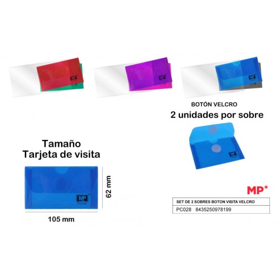 Carpeta sobre con botón visita 105mm*62mm 2u