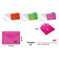 Carpeta sobre plástico cierre rápido h a7 fluo.