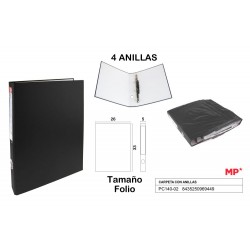 Carpeta folio 4 anillas negro