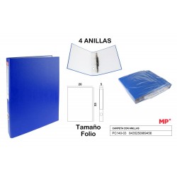 Carpeta folio 4 anillas azul