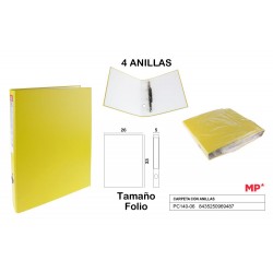 Carpeta folio 4 anillas amarillo