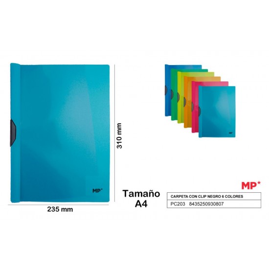 Carpeta con clip a4 color