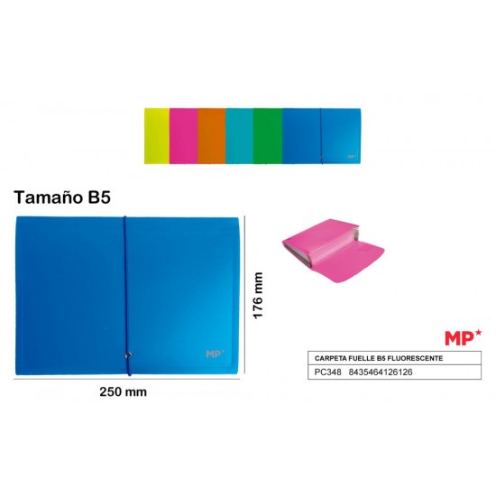 Carpeta fuelle con goma b5 fluorescente