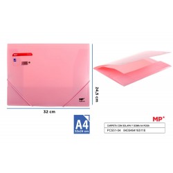 Carpeta con solapa y goma a4 rosa