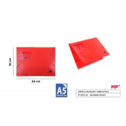 Carpeta con solapa y goma a5 rojo