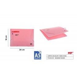 Carpeta con solapa y goma a5 rosa