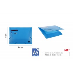 Carpeta con solapa y goma a5 azul