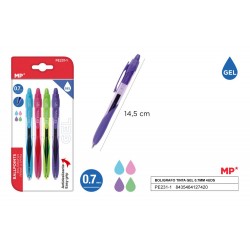 Bolígrafo tinta gel 0.7mm 4uds