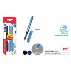 Bolígrafo tinta liquida punta aguja 0.5mm 3uds