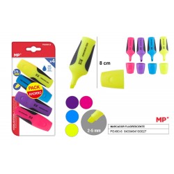 Marcador fluorescente mini 3 mas 1 pack ahorro