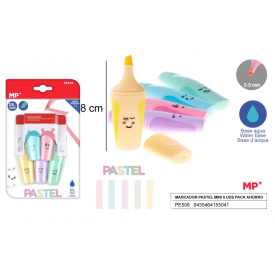 Marcador pastel mini 5 uds pack ahorro