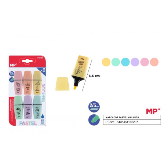 Marcador pastel mini 6 uds