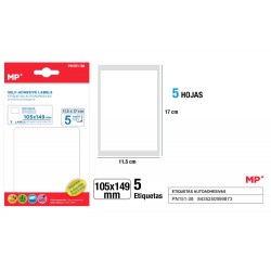 Etiquetas blancas d=105x149mm 5u 5hojas