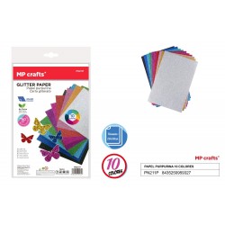 Papel con purpurina 10u 20x30