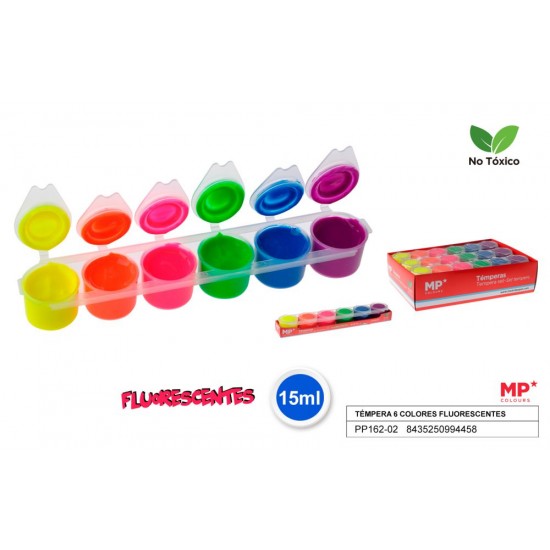 Tempera 6 Colores fluorescente