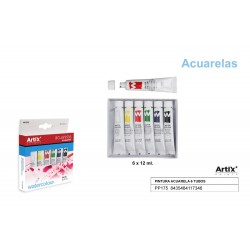 Pintura acuarela 6 tubos