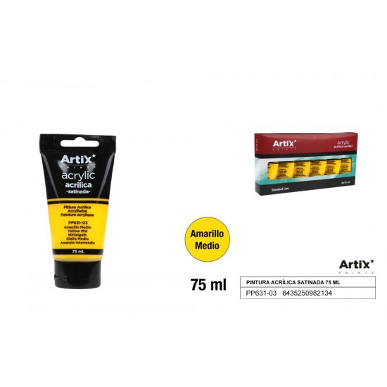 Pintura acrílica amarillo medio 75ml