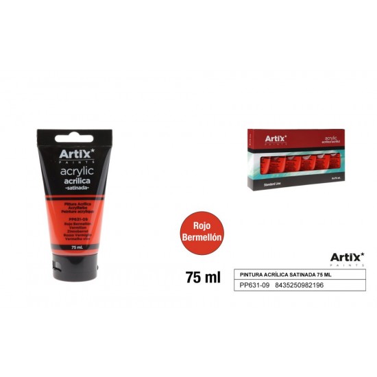 Pintura acrílica rojo bermellón 75ml