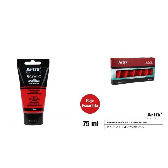 Pintura acrílica rojo escarlata 75ml