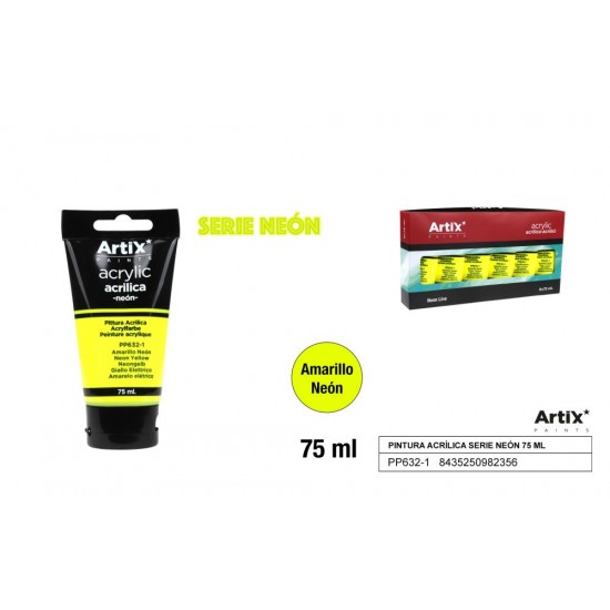 Pintura acrílica amarillo neón 75ml