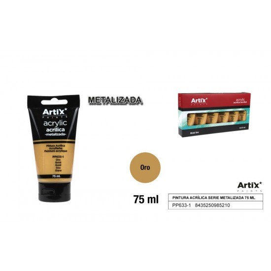 Pintura acrílica tubo 75ml oro metalizado