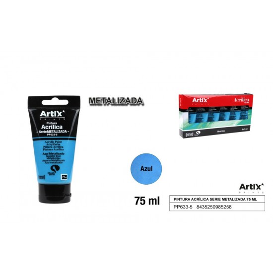 Pintura acrílica tubo 75ml azul metalizado