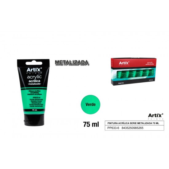 Pintura acrílica tubo 75ml verde metalizado