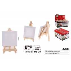 Lienzo mini con caballete 8x8cm 280g/m2