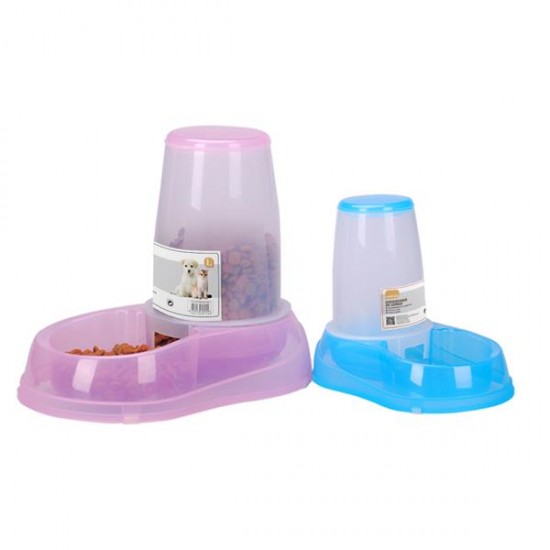 Comedero transparente(S,L29*W17*H23cm,1500ml,Azul,perro & gato,PP)