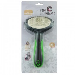 Peine de plástico blando unilateral(M,W10.5*L18.2cm,Gris Oscuro&Verde,perro & gato)