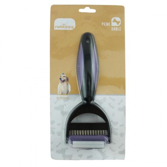 Peine con mango de dos colores(W7.2*L20.5cm,Negro&Violeta,perros)