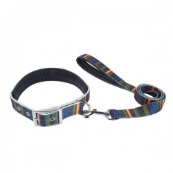 Collar de mascota con parche(XS,W2.5*L120cm W2.5*L38-52cm, perros)