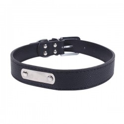 Collar para gato PU de chapa metálica(XS,W1.5*L25-32cm, perros)