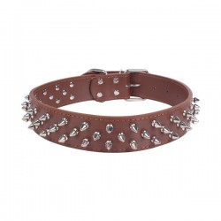 Collar para gato de PU con remaches(M,W3.5*L42-55cm, perros)