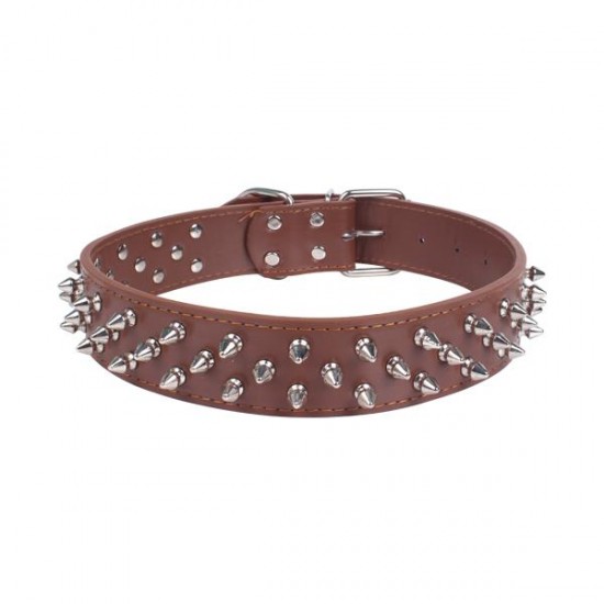 Collar para gato de PU con remaches(L,W4.0*L52-65cm, perros)