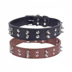 Collar para gato de PU con remaches(XS,W3.0*L37-48cm, perros)