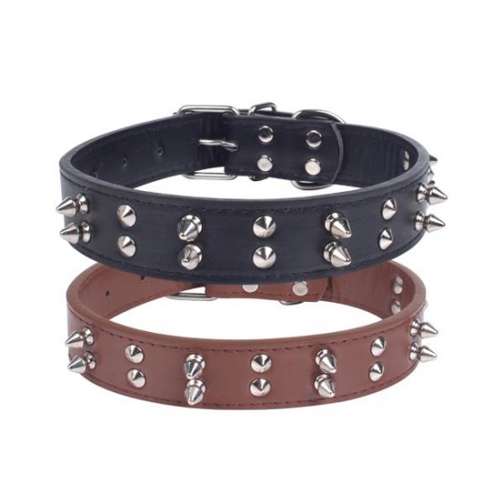 Collar para gato de PU con remaches(XS,W3.0*L37-48cm, perros)