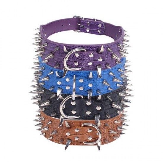 Collar para gato de PU con remaches(S,W5.0*L48-60cm, perros)