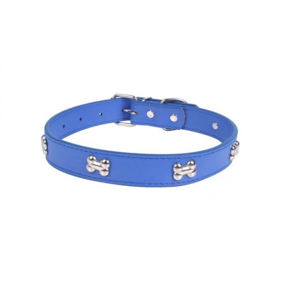 Collar con hueso de metal(M,W2.0*L34-43cm, perros)