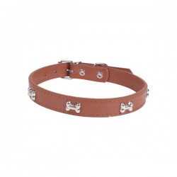 Collar con hueso de metal(M,W2.0*L34-43cm, perros)