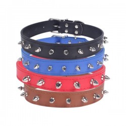 Collar para gato de PU con remaches(XS,W1.5*L24-33cm, perros)