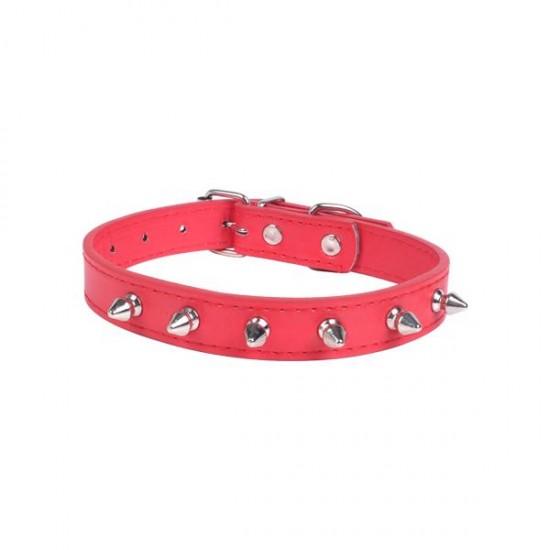 Collar para gato de PU con remaches(XS,W1.5*L24-33cm, perros)